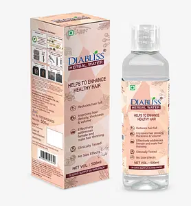 Diabliss Herbal Water for Hair Care, Clinically Tested to Improve Hair Growth, Density, Follicle Strength, Shine, Body & Scalp Coverage (1 Month Supply)