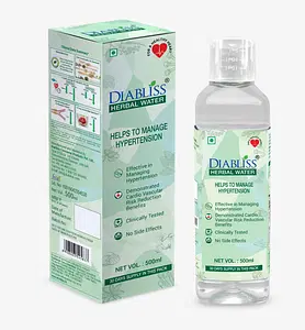 Diabliss Herbal Water to Manage Hypertension, Clinically Tested in Lowering Systolic & Diastolic Blood Pressure(BP) Significantly
