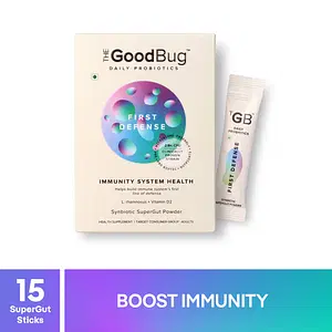 The Good Bug First Defense SuperGut Stick |Pre + Probiotic + Nutrients | Helps Strengthen Immunity | Healthy Digestion | For Men & Women | 4g*15 sticks