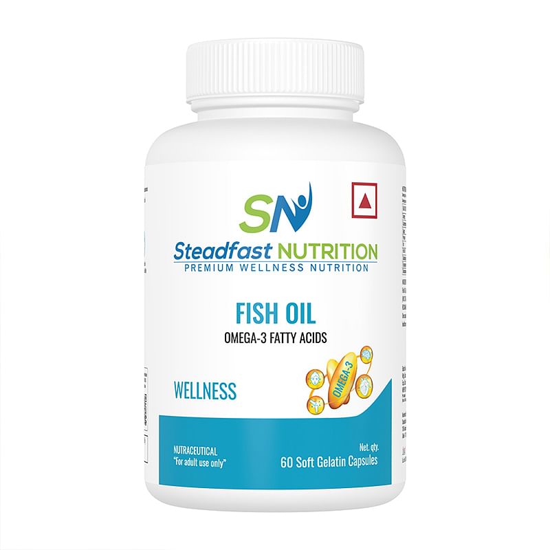 

Steadfast Nutrition Omega 3 Fish Oil Capsule 1000mg Triple Strength for Healthy Heart, Brains, Joints & Body, for Men & Women 60 Softgel Capsules