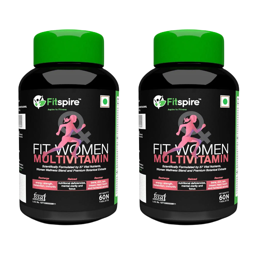 

Fitspire Fit Women Multivitamin Tablets for Immunity, Hair & Skin Health, Digestion and Stamina | 37 Vital Nutrients & Botanical Extracts I Women D...