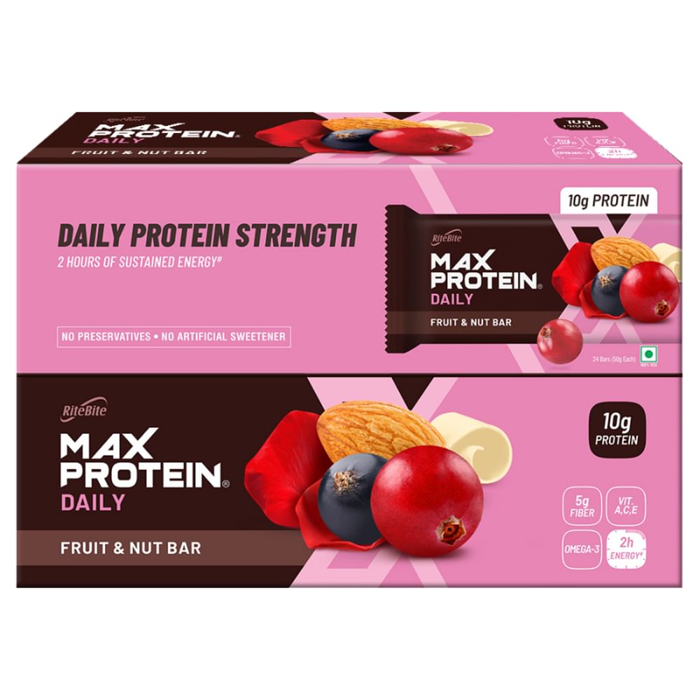 

RiteBite Max Protein Daily Fruit & Nut (Pack of 24), 1.2 Kg