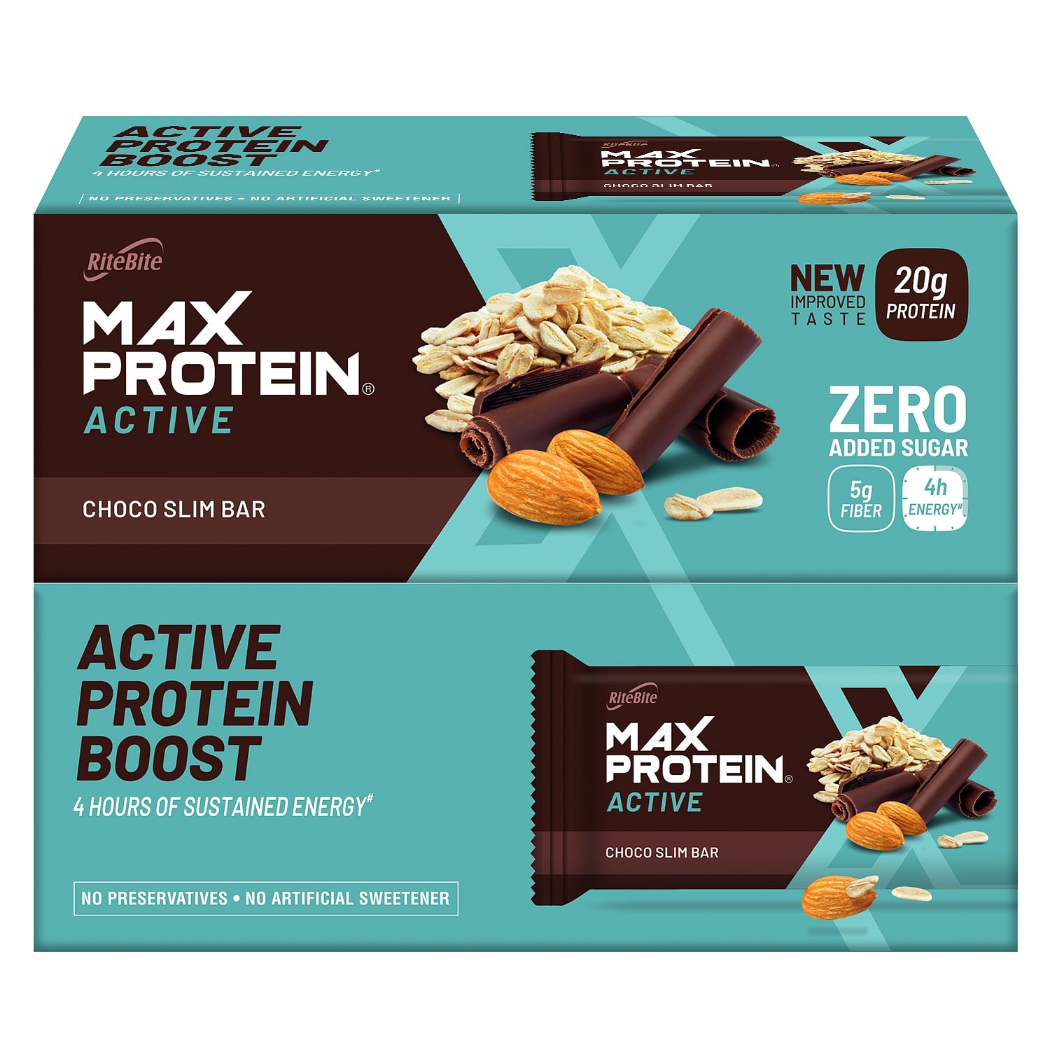 

RiteBite Max Protein Active Choco Slim (Pack of 12), 804 g
