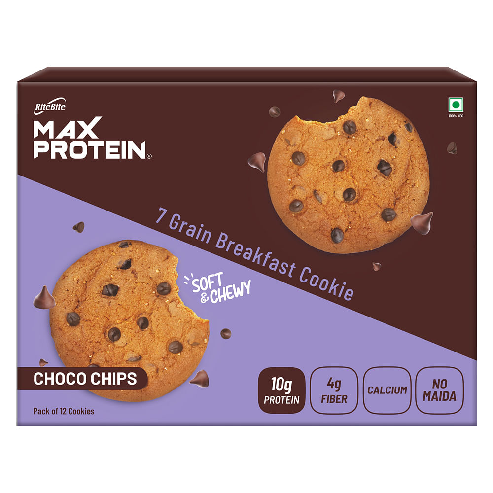 

RiteBite Max Protein Cookies Choco Chips (Pack of 12), 660 g