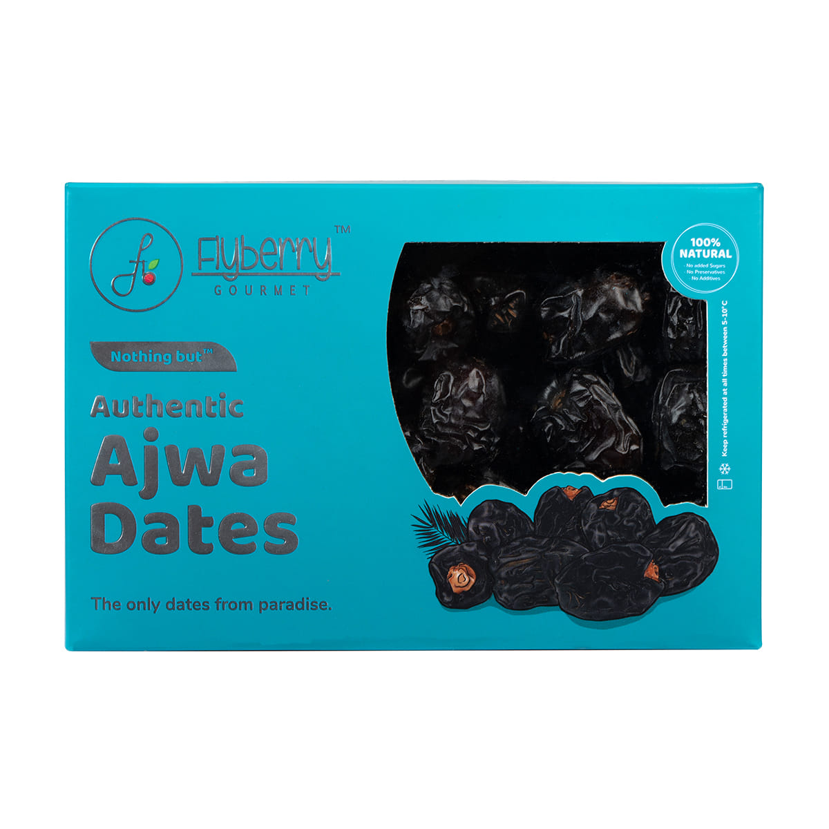 Flyberry Gourmet Ajwa Dates (Khajoor/Khajur) | 100% Natural | Rich in Calcium, Iron and Potassium | Instant Energy