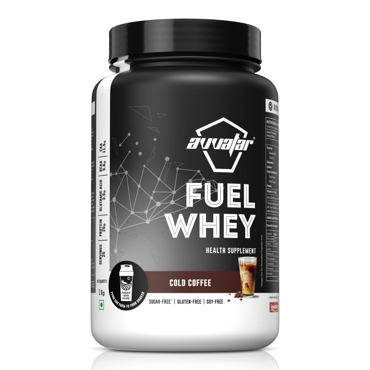

Avvatar FUEL WHEY PROTEIN | 1Kg | Cold Coffee Flavour | 25g Protein | 25 Servings