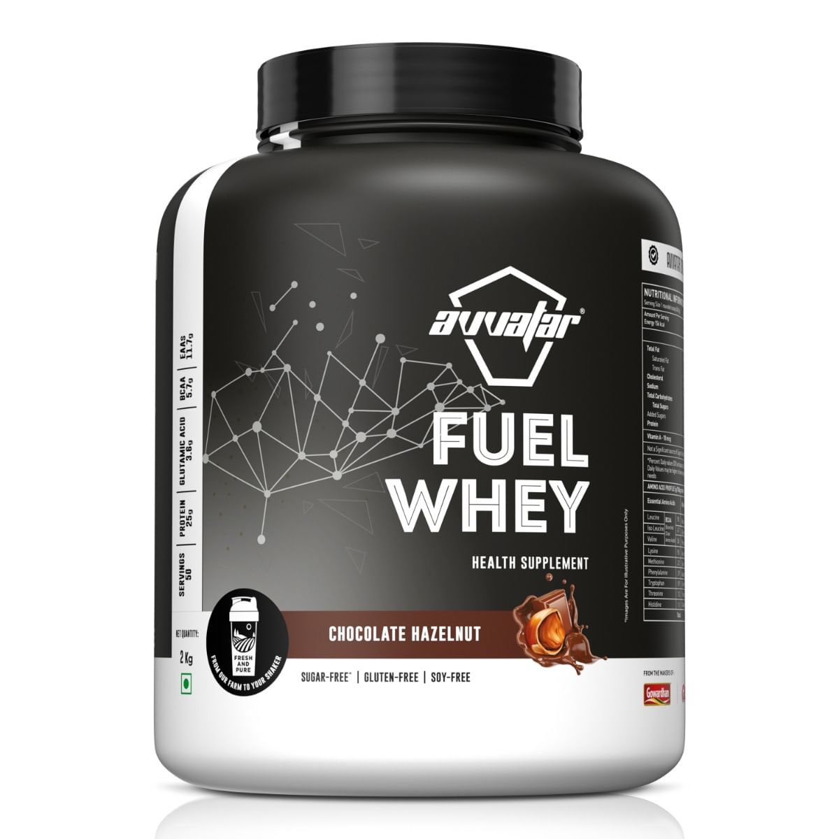 

Avvatar FUEL WHEY PROTEIN | 2Kg | Cold Coffee Flavour | 25g Protein | 50 Servings