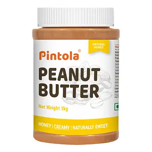 Pintola All Natural Honey Peanut Butter Made With Real Peanut & Honey| Naturally Gluten-Free, Zero Added Sugar| Natural Sweet, Creamy