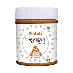 Pintola All Natural Triyogam Butter Made With Premium Almonds, Cashews, Walnuts & Honey | Rich In Protein, Naturally Gluten-Free, Zero Added Sugar |