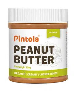 Pintola Organic Peanut Butter High in protein & fiber | Naturally Gluten-Free, Zero Added Sugar, Zero Cholestrol |Unsweetened, Creamy