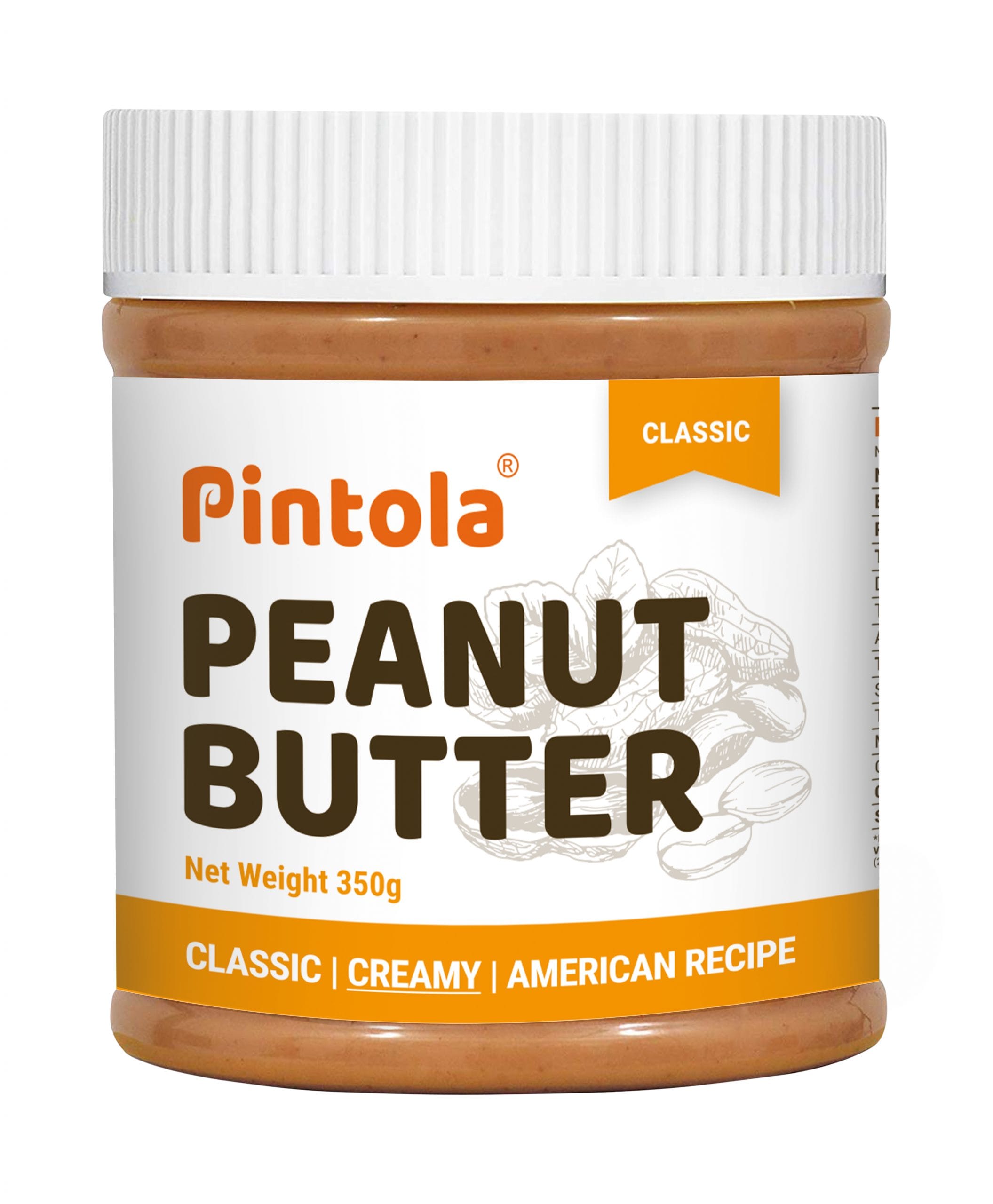 Pintola Classic Peanut Butter Made With Finest Grade Peanut Butter | Source of High Protein | Non GMO, Naturally Gluten Free, Zero Cholesterol | Creamy