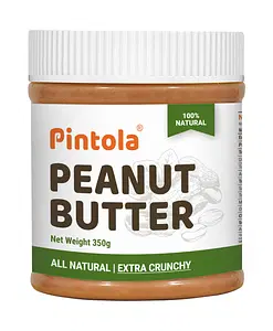 Pintola All Natural Peanut Butter | Rich in Fiber, 30g Protein | Non GMO, Naturally Gluten Free, Cholesterol Free | Unsweetened, Extra Crunchy