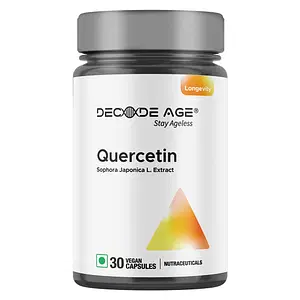 Decode Age Quercetin 100mg Per Serving | Bio-flavonoids for Healthy Immune Response, Anti-Inflammatory & Internal Circulation Supports Cardiovascular Health (30 Veg Capsules)