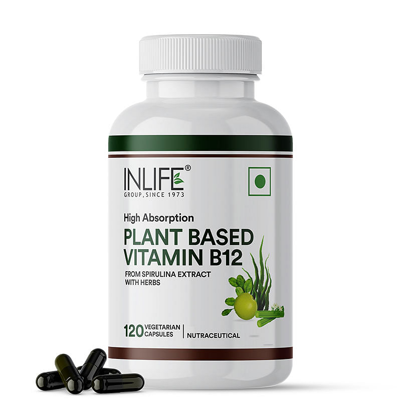 

INLIFE Plant Based Vitamin B12 Supplements for Men & Women - Boost Energy, Support Nervous System & Brain Function | Vegan Superfood Formula | B12 ...