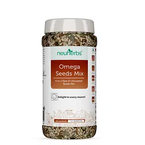 Neuherbs Omega-3 Fiber 4-in-1 raw & Unroasted seeds mix 200g | Diet snacks | Super Seeds Mix For Eating | Healthy Food For Weight Loss,Heart,Good Skin