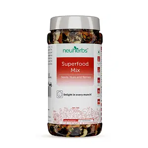Neuherbs Superfood Mix with Seeds, Nuts & Berries | Unroasted Pumpkin Seeds, Sunflower, Cashew Nuts, Almonds, Pistachios, Blueberries, Flax Seeds | Rich in Protein & Vitamin E - 200g