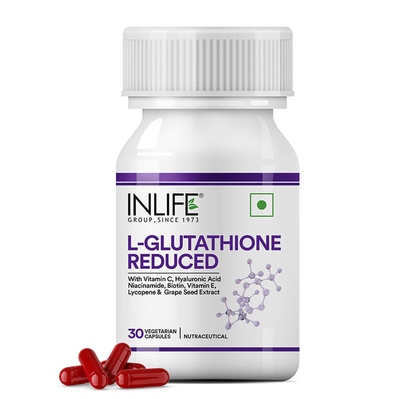 

INLIFE L-Glutathione Reduced 500mg | Grape Seed Extract, Vitamin C, Hyaluronic Acid, Niacinamide, Vitamin E, Lycopene & Biotin | Antioxidant Comple...