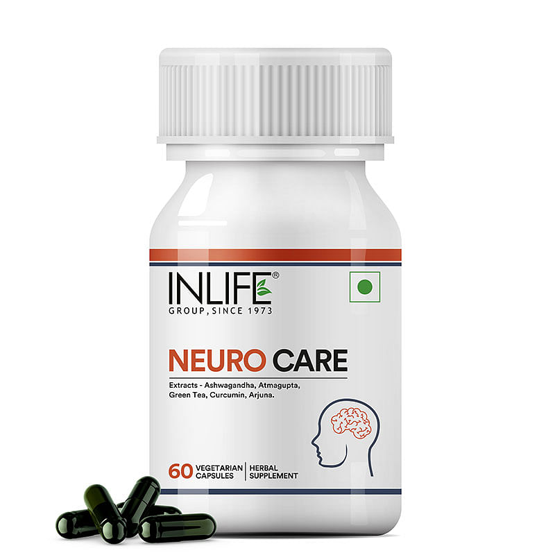 

Inlife Neuro Nerve Care Health Supplement - Ashwagandha, Green Tea, Turmeric (Curcumin), Arjuna, Atmagupta Extracts 500 mg - 60 Veg Capsules