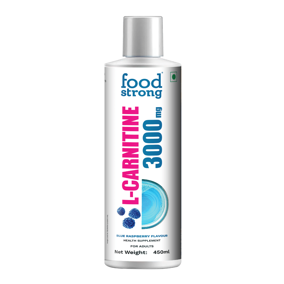 

Foodstrong L-Carnitine 3000 mg Liquid - Blue Raspberry Flavour Health Supplement for Energy and Weight Management - 450ml