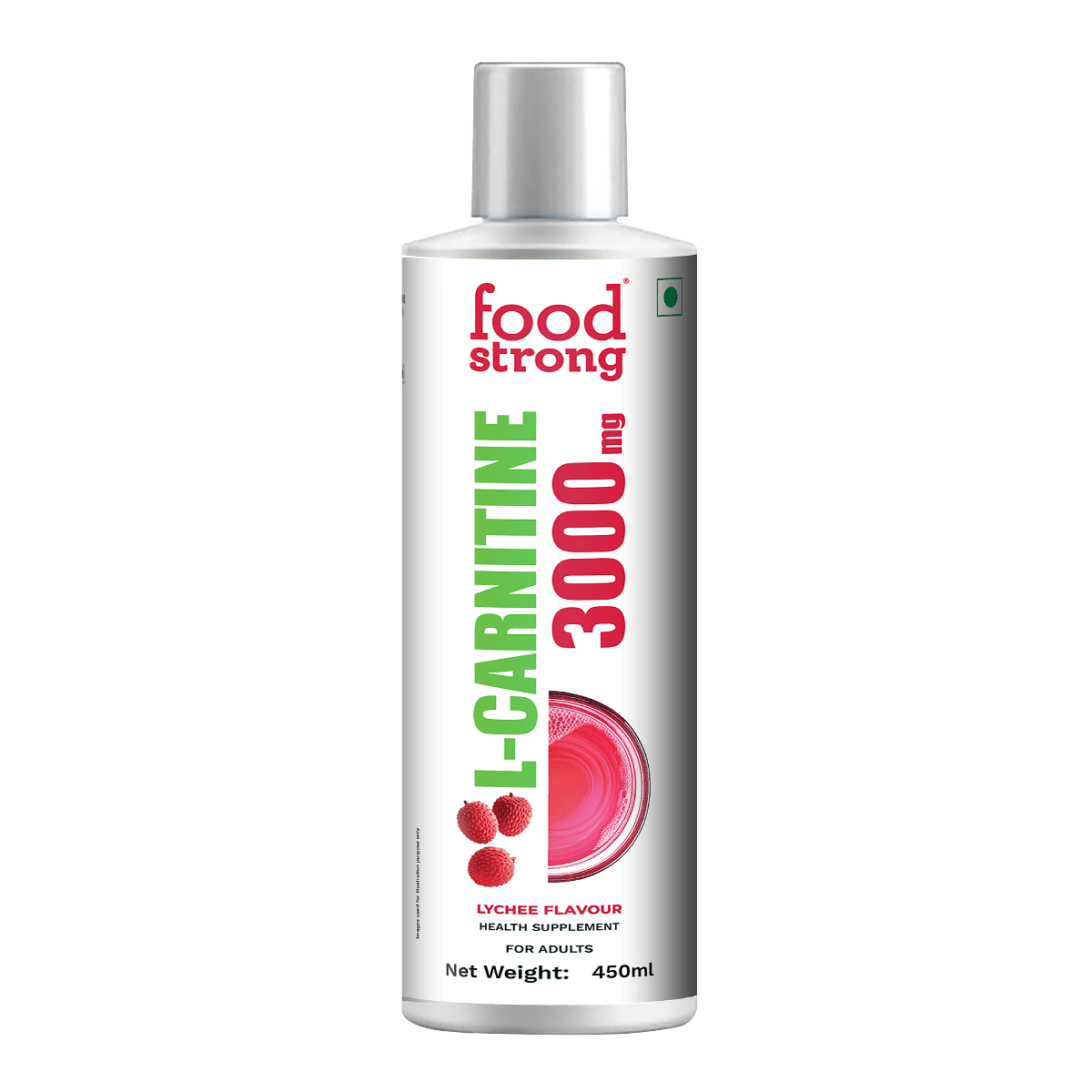 

Foodstrong L-Carnitine 3000 mg Liquid - Lychee Flavour Health Supplement for Energy and Weight Management - 450ml