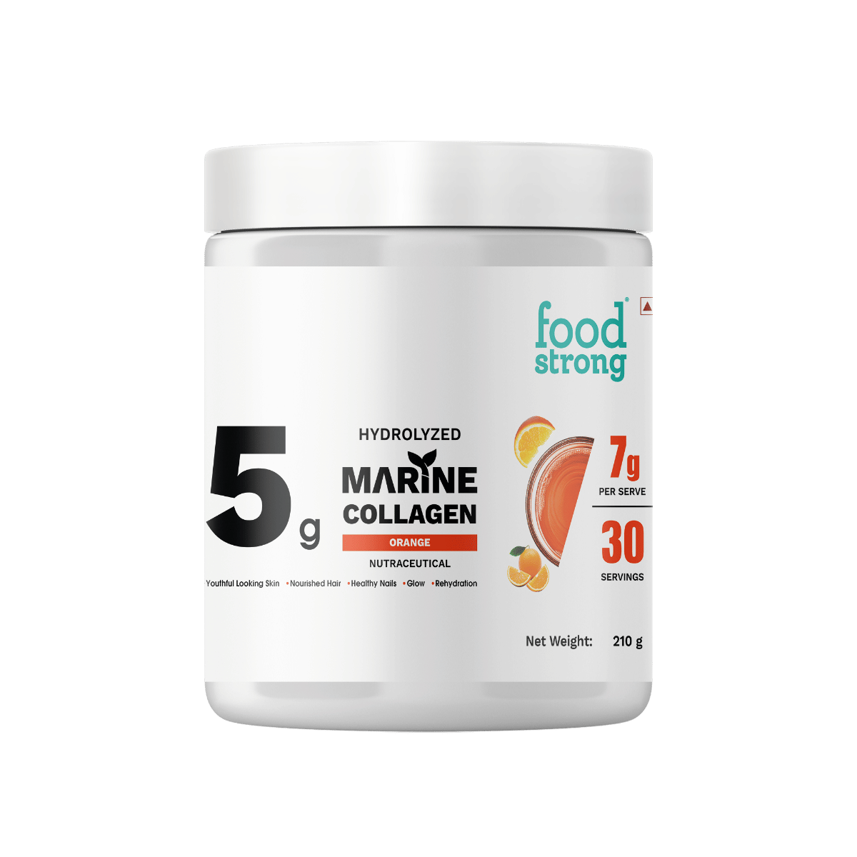 Foodstrong Hydrolyzed Marine Collagen Powder – 30 Servings - 210g