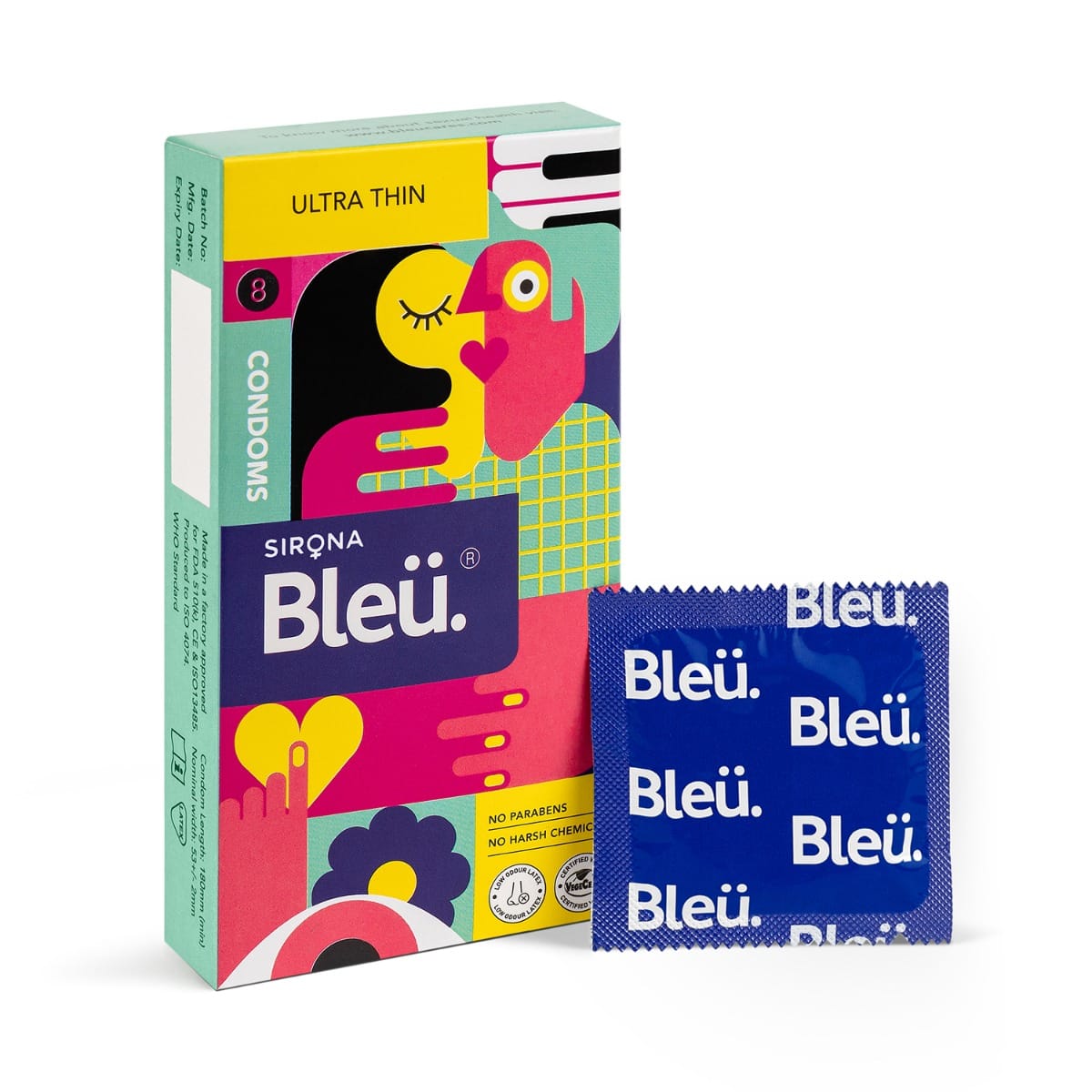 Bleu Super Ultra Thin Condoms for Men, Vegan Highest Grade Natural Latex for Extra Sensitive Skin, Masked Latex Smell, Reduced Itch & Irritation - 8 Condoms-image-13