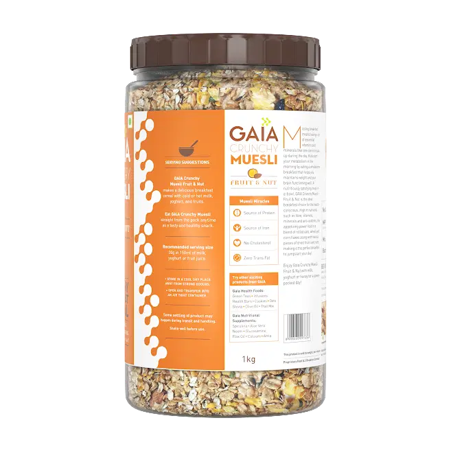 Gaia Crunchy Muesli Fruit & Nut 1Kg