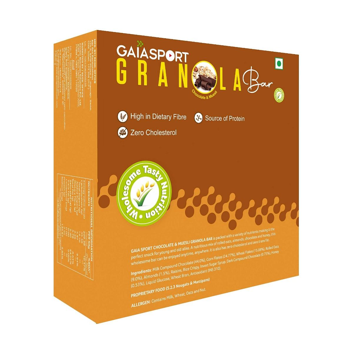 

Gaia Granola Bar Chocolate and Muesli 30g (Pack of 12)