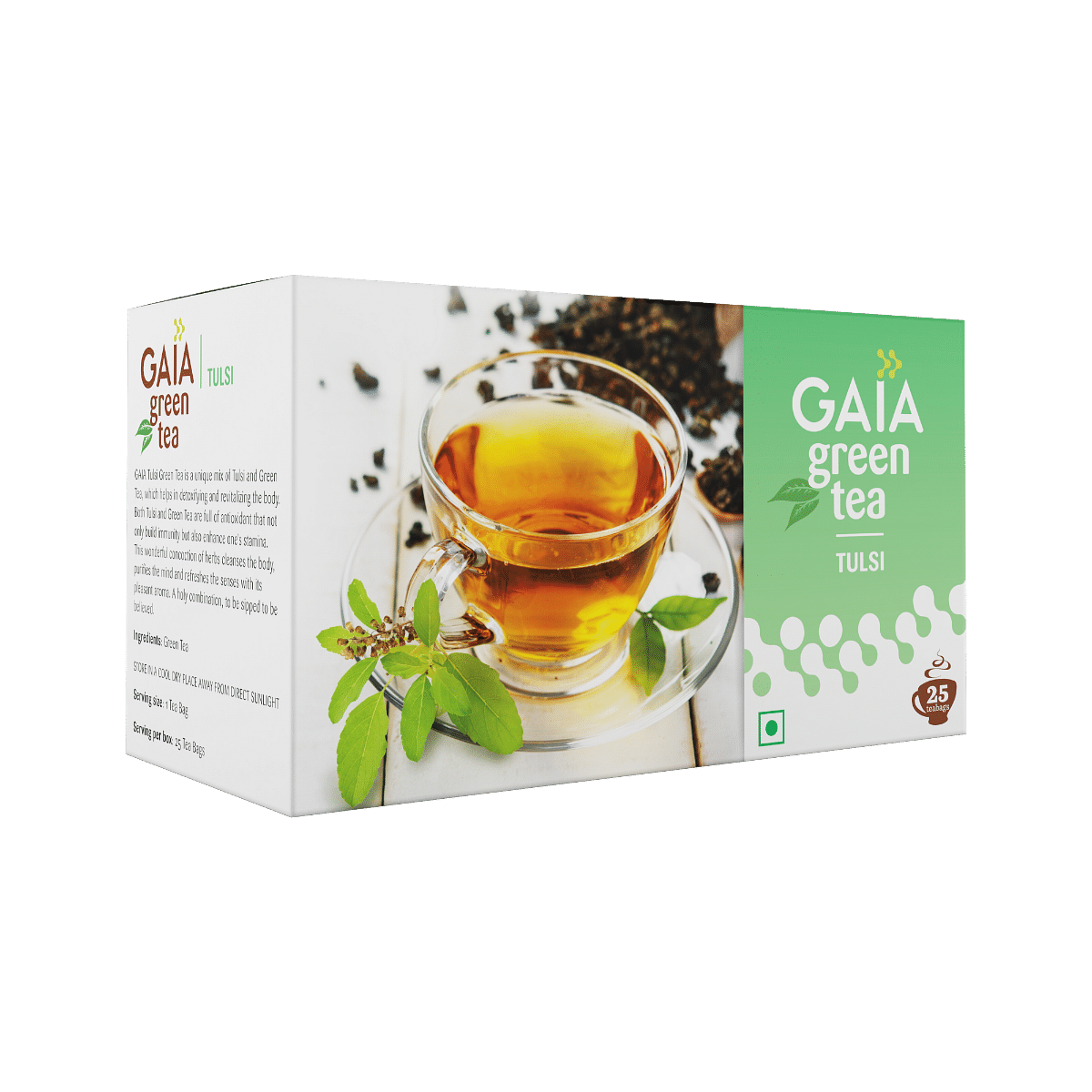 

Gaia Green Tea + Tulsi-25 Tea Bags