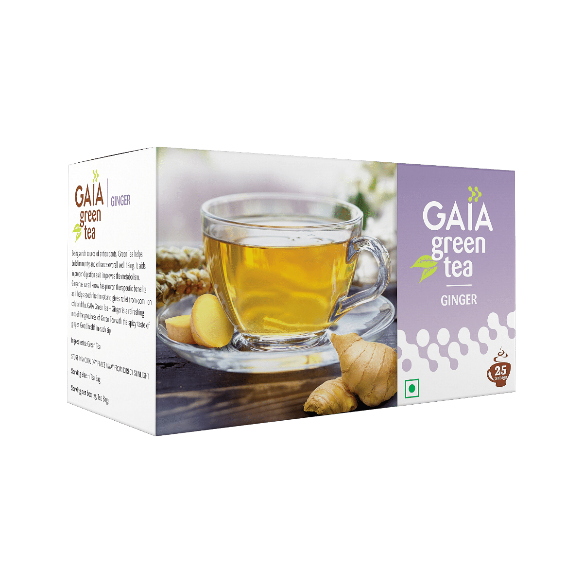 

Gaia Green Tea + Ginger-25 Tea Bags