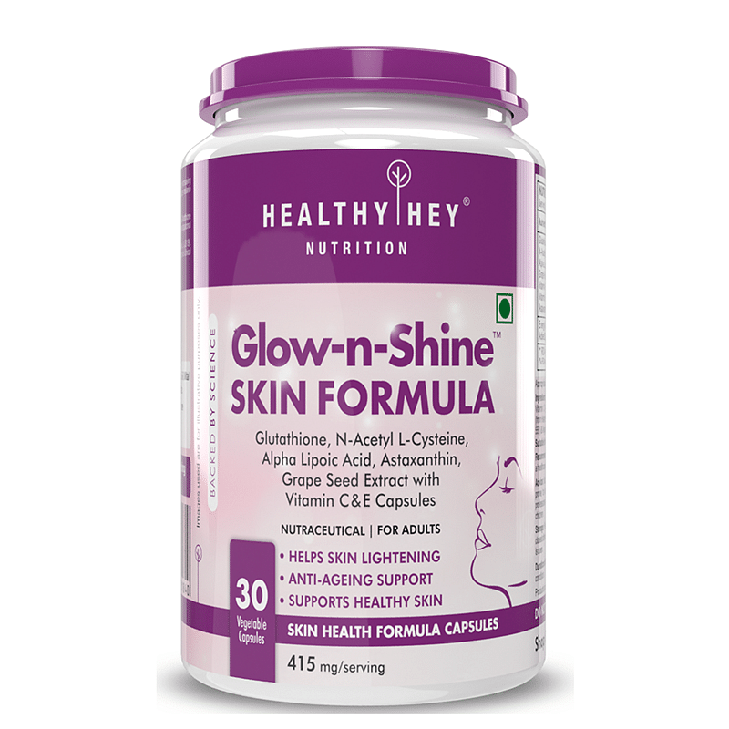 

HealthyHey Nutrition Glow-n-Shine| Skin Health Formula | 415 mg/serving - 30 Vegetable Capsules