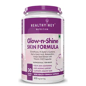 HealthyHey Nutrition Glow-n-Shine| Skin Health Formula | 415 mg/serving - 30 Vegetable Capsules