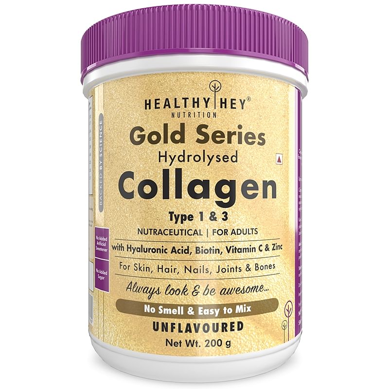 

HealthyHey Nutrition Skin Support - Glow-n-Shine Collagen Power 200g | Hydrolysed Collagen for Women and Men with Hyaluronic Acid, Biotin and Vitam...