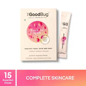 The Good Bug Good To Glow SuperGut Powder for Glowing Skin | Pre & Probiotic Supplement for Healthier Skin, Hair & Nails for Women |15 Days Pack