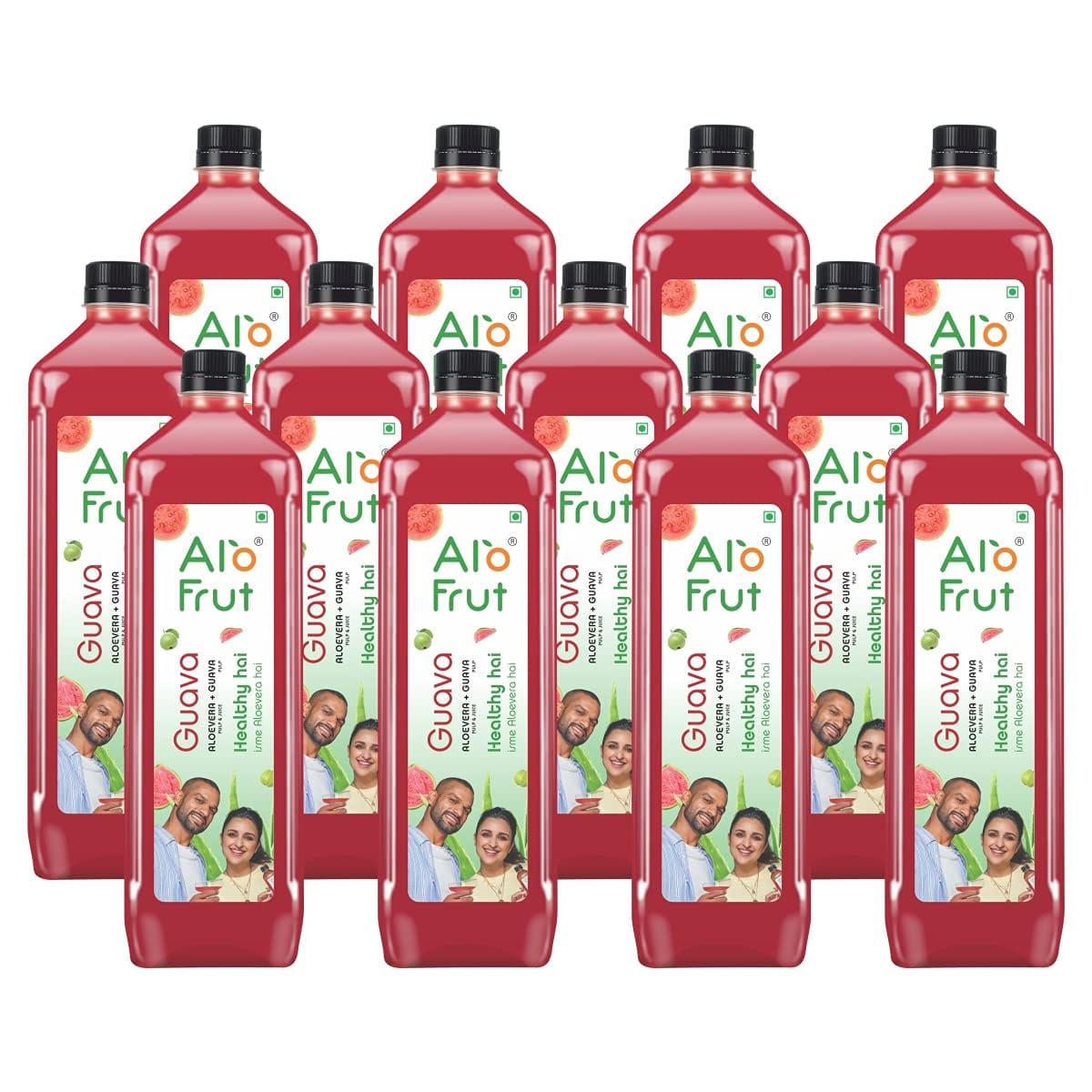 Alo frut Guava Fruit Drink with Tasty Aloevera Chunks & Juice|Goodness of Fruits and Aloevera Chunks|Ready-to-Serve Fruit Juice|Guava Juice - 200ml (Pack of 48)
