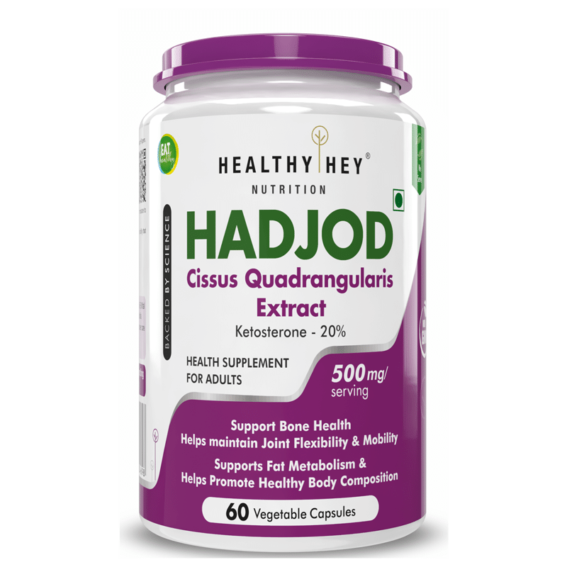 

HealthyHey Nutrition HADJOD - Cissus Quadrangularis Extract - 60 Vegetable Capsules