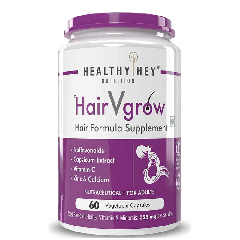 

Healthyhey Nutrition HairVgrow - Natural Hair Growth and Stop Hair fall Formula Supplement - 60 Veg. Capsules