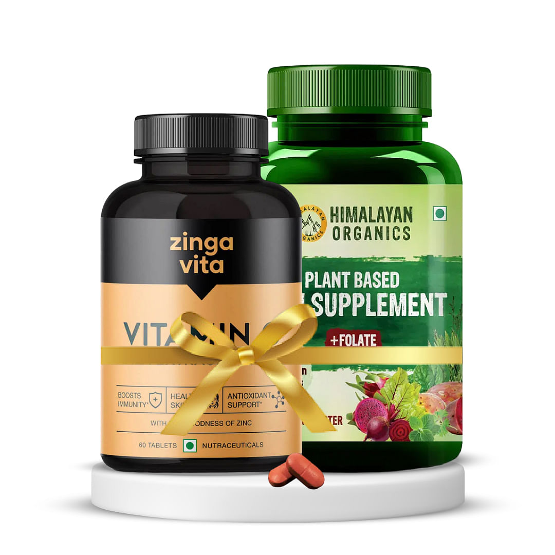 Vitamin C and Iron Support Combo Zingavita Sugar Free Vitamin C