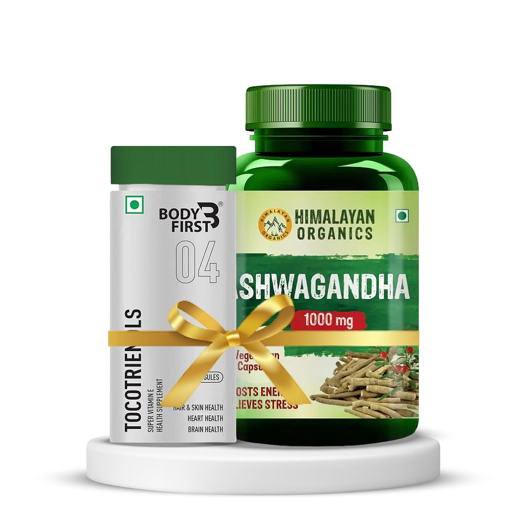 

Hair, Skin, Energy, and Endurance Support | Bodyfirst Tocotrienols - 60 Capsules + Himalayan Organics Ashwagandha 1000Mg Serve Energy & Endurance 1...