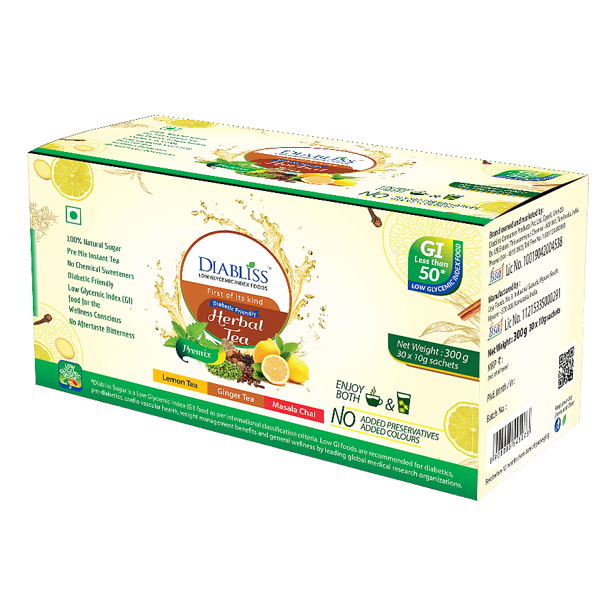 

Diabliss Diabetic Friendly Low Glycemic (GI) Herbal Tea 30 x 10g Sachet Combo Box