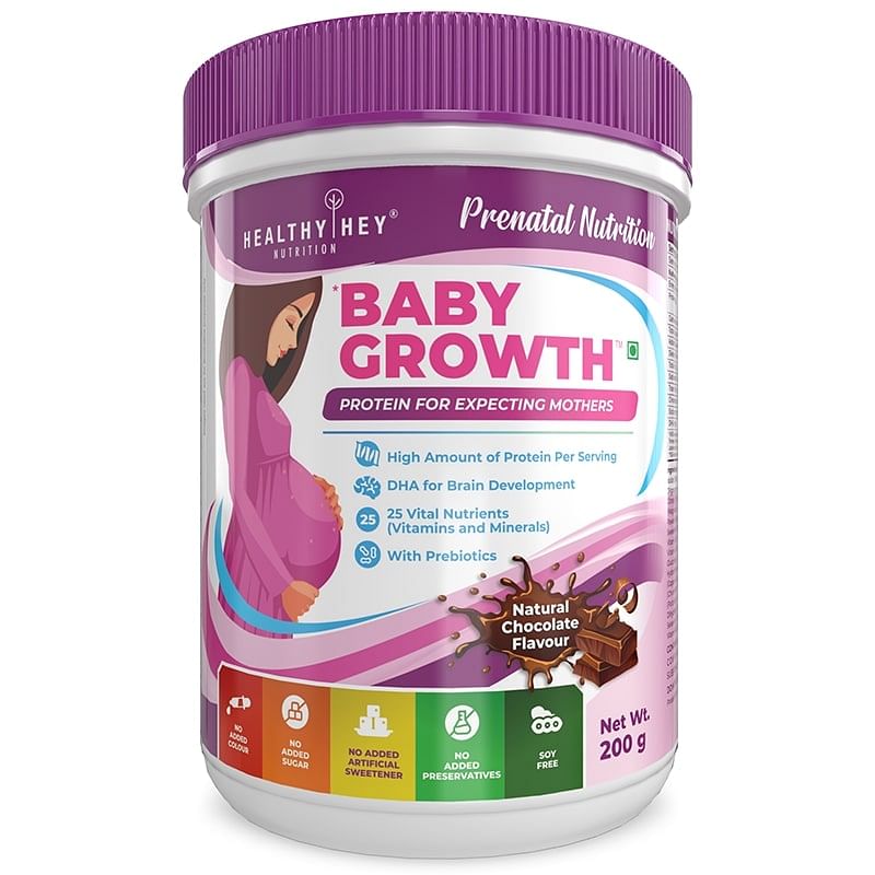 

HealthyHey Nutrition - Prenatal Vitamin Supplement Shake for Expecting Mother - BabyGrowth - Chocolate - 200 gram - All Natural - Tastes Great- Veg...