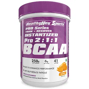 HealthyHey Sports Instantized BCAA Vegan Pro 2:1:1 Powder 41 Servings (Mango Candy, 250 g)