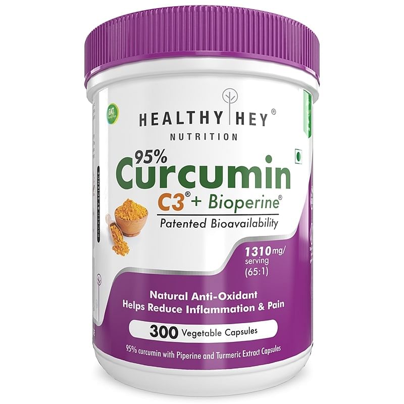 

HealthyHey Nutrition Curcumin with Bioperine 1310mg (Ultra Pure) | Organic Turmeric, 300 Vegetable Capsules with Piperine | Non-GMO & Gluten Free (...
