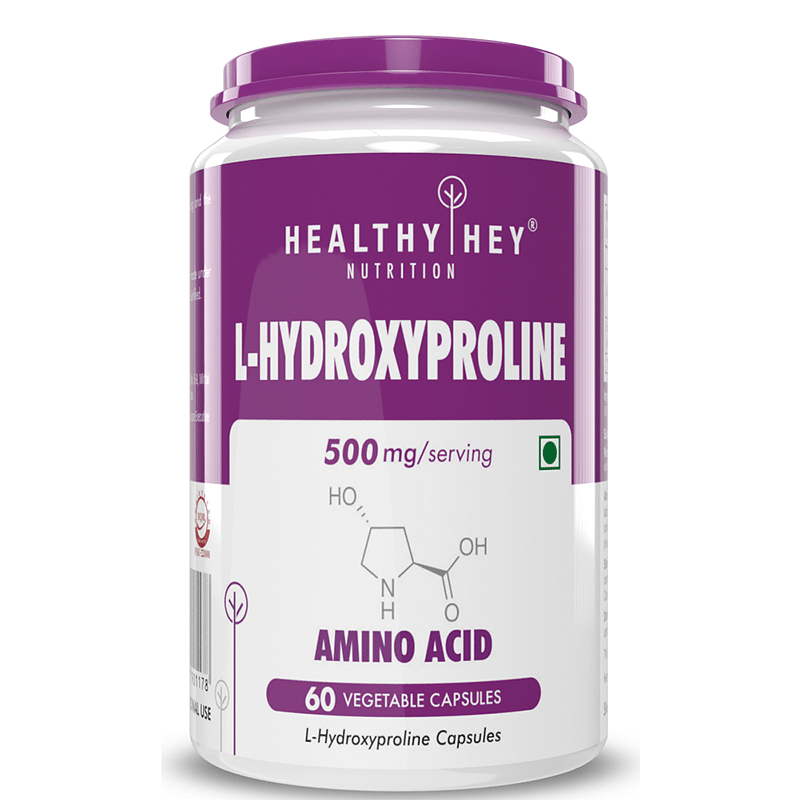 

HealthyHey Nutrition L-Hydroxoproline 500mg serving 60 vegetable capsules