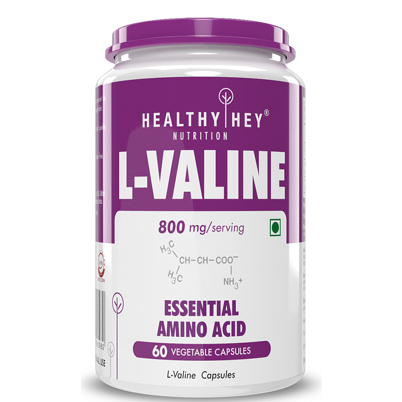

HealthyHey Nutrition L-Valine 800mg - 60 Vegetable Capsules
