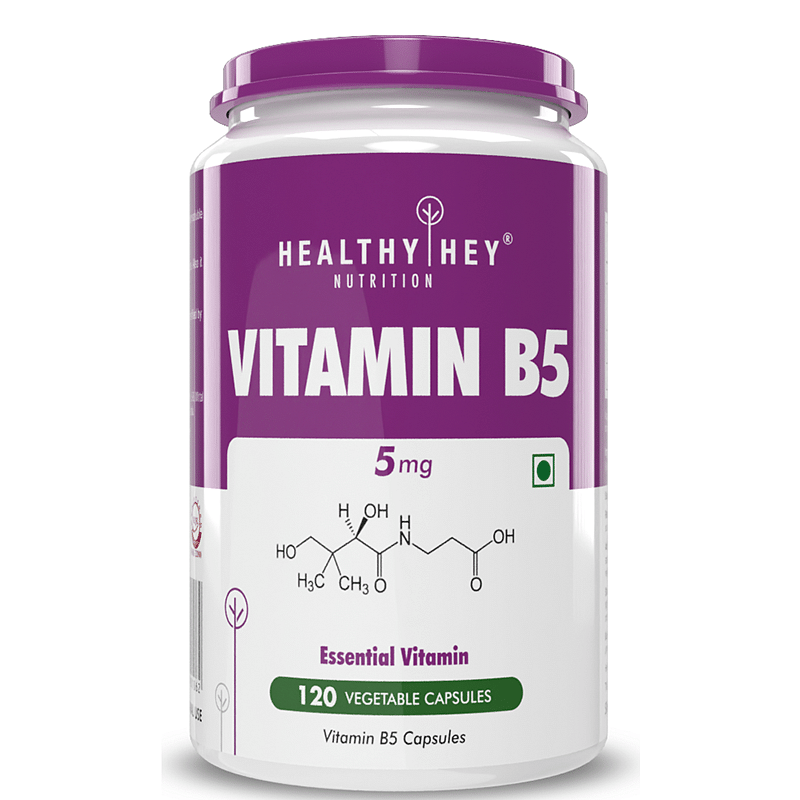 

Healthyhey Nutrition Vitamin B5 D-Pantothenate - Vegan - 5mg - 120 Veg. Capsules