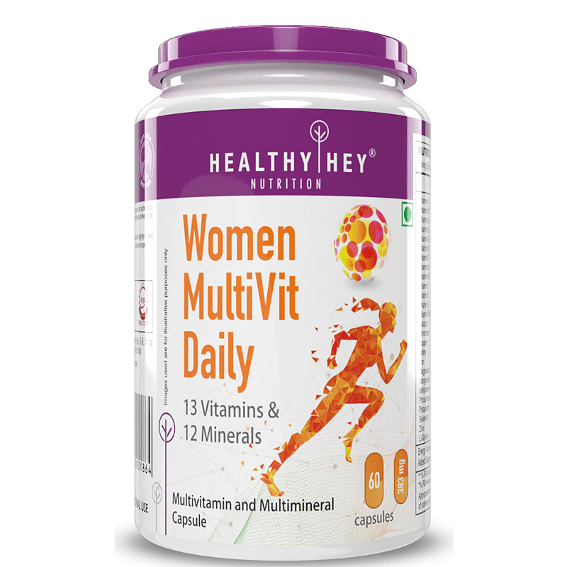 

HealthyHey Nutrition MultiVitamin for Women - Multi-Vit Daily - 13 Vitamins & 12 Minerals - 60 Capsules