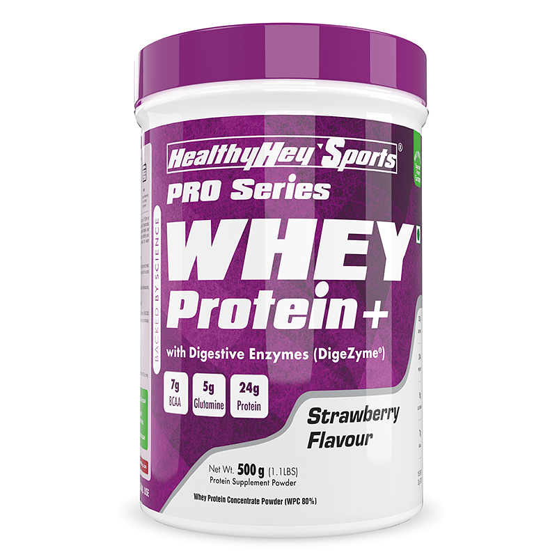 

HealthyHey Sports Whey Protein Concentrate (Made in Germany) - Strawberry - 500gm