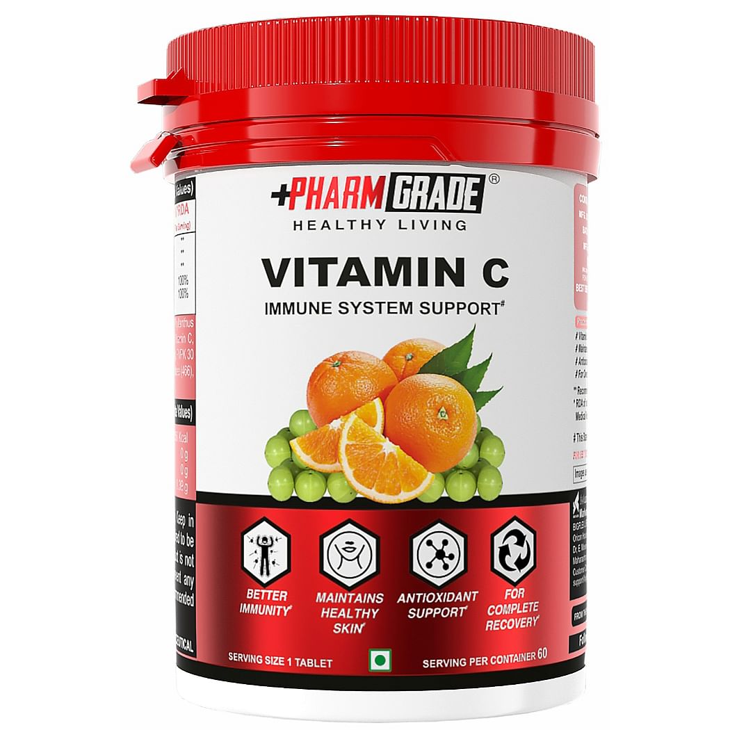 PharmGrade Healthy Living Vitamin C 500mg Tablets From Natural Fruits ...