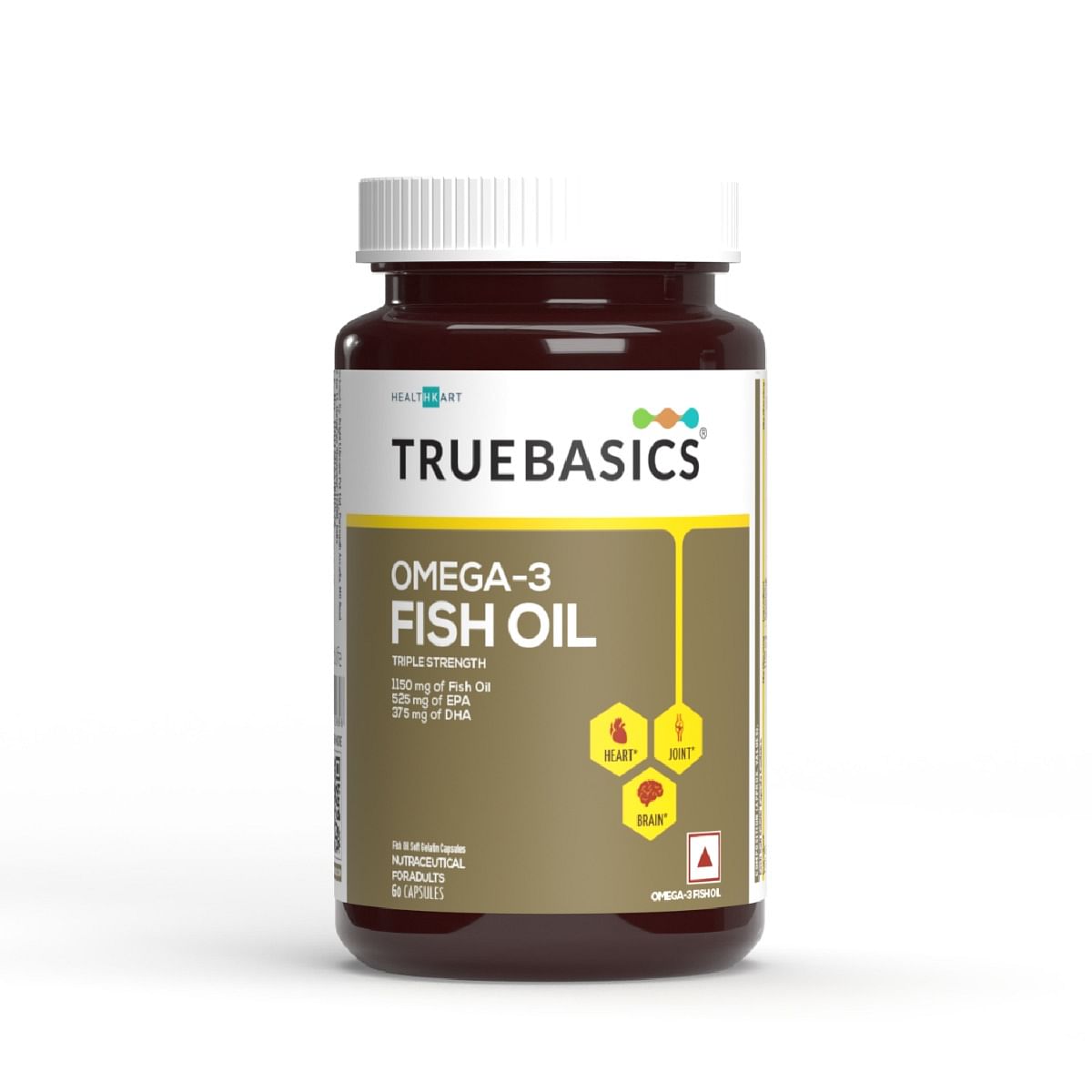 

TrueBasics Omega 3 Fish Oil | 60 Capsules | Triple Strength |Heart | Eyes | Joints | Men and Women